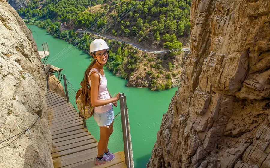 The turquoise water of the Guadalhorce river in the Gaitanes gorge